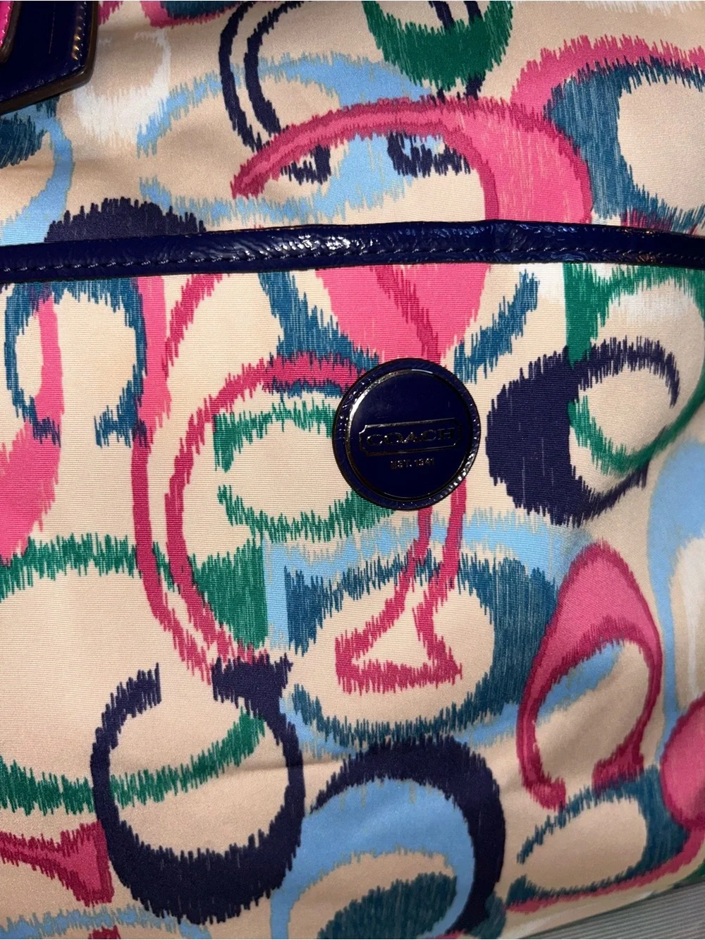 Like new Coach Signature Ikat Foldover Tote